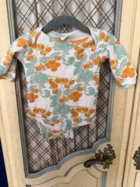Kate Quinn  One-Piece Bodysuit in Orange Cherry Print 6-12 months